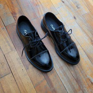L'Intervalle Black Leather Oxford Shoes